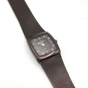 Skagen Denmark 380XSMM Bronze Mesh Mother of Pearl Crystal Women Watch 24mm
